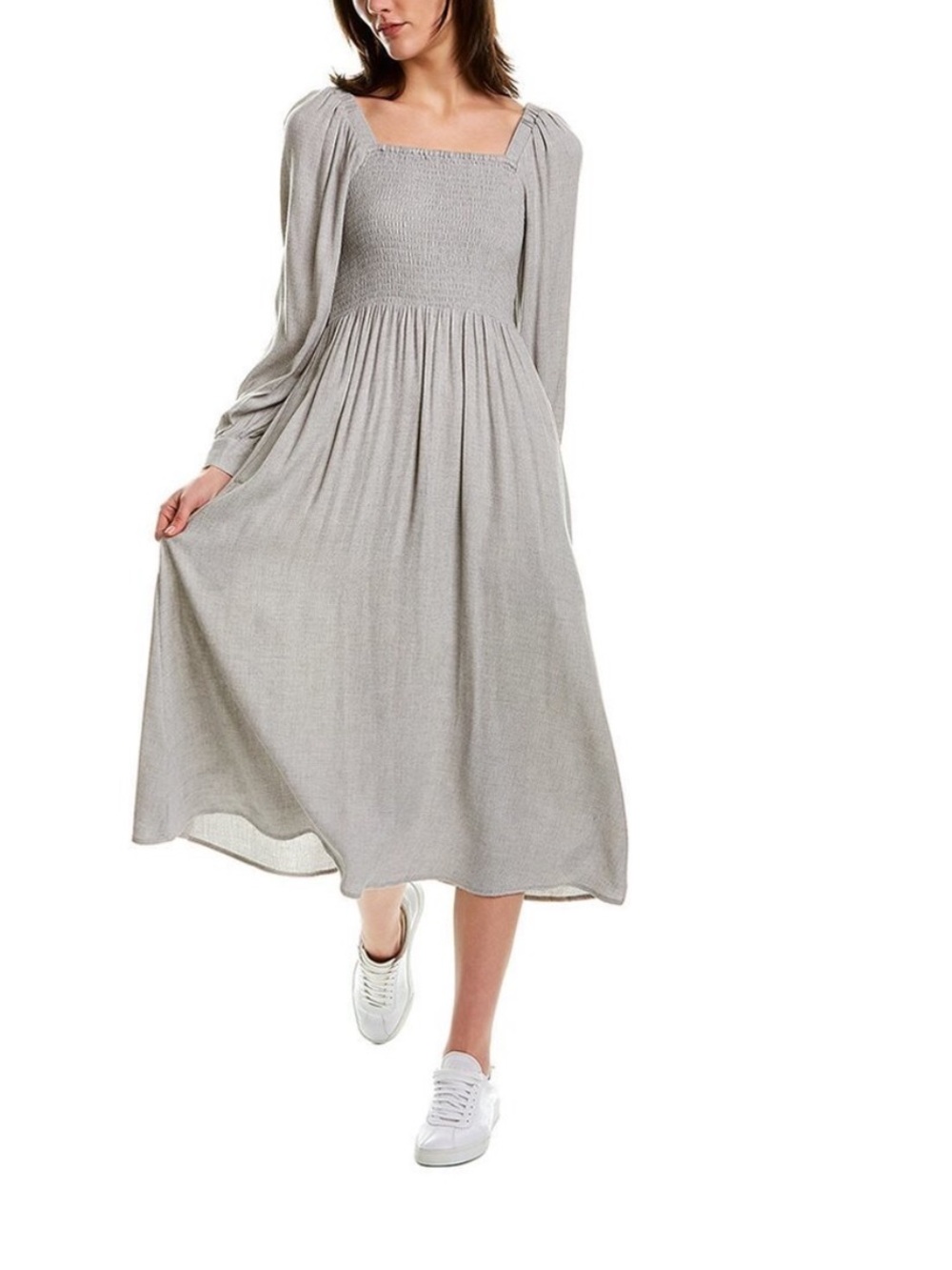 Madewell Lucie Smocked Wool-Blend Midi Dress Size‎ Medium